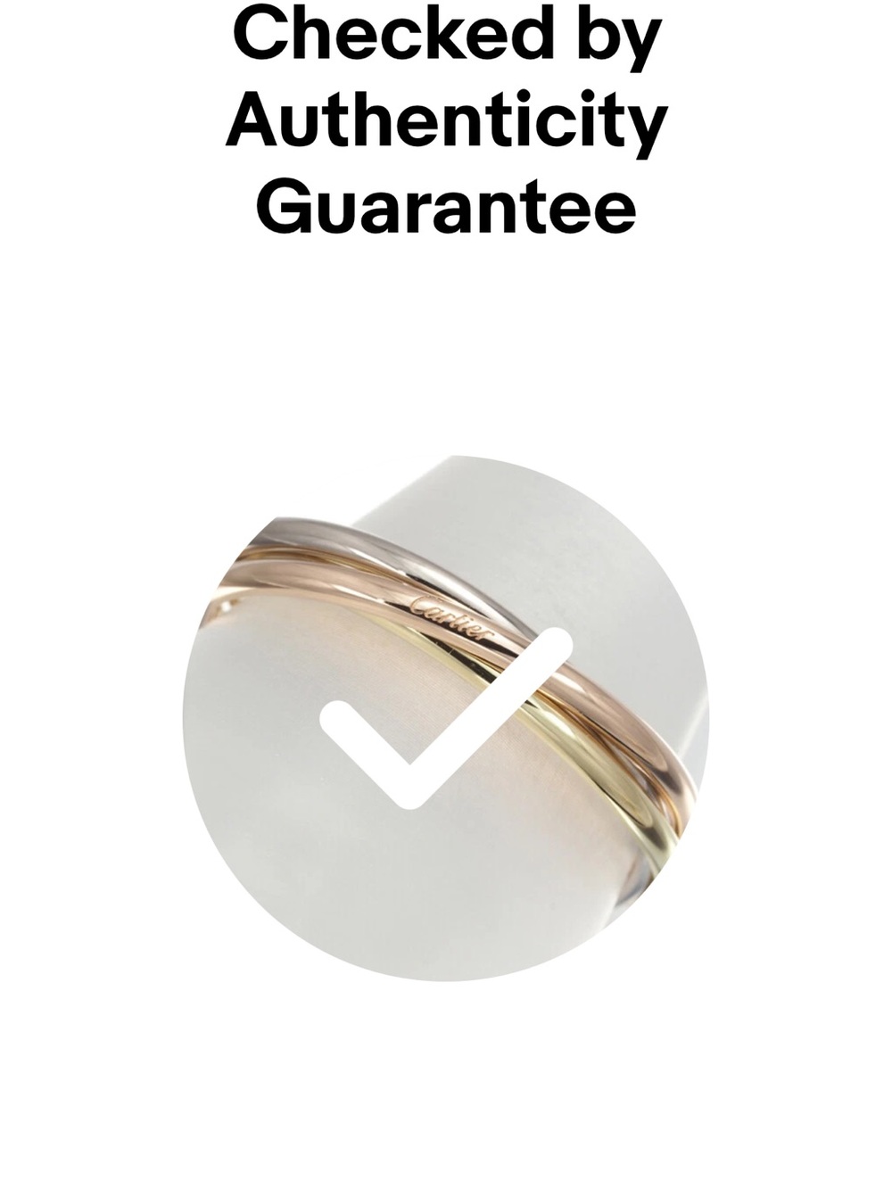 Cartier Tri-Color Interlocking Ring - Gold, Rose, White - Picture 3 of 3